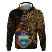 Pura Vida Costa Rica Personalized Zip Hoodie Oxcart Ornate Inspired Gold Pattern - Wonder Print Shop