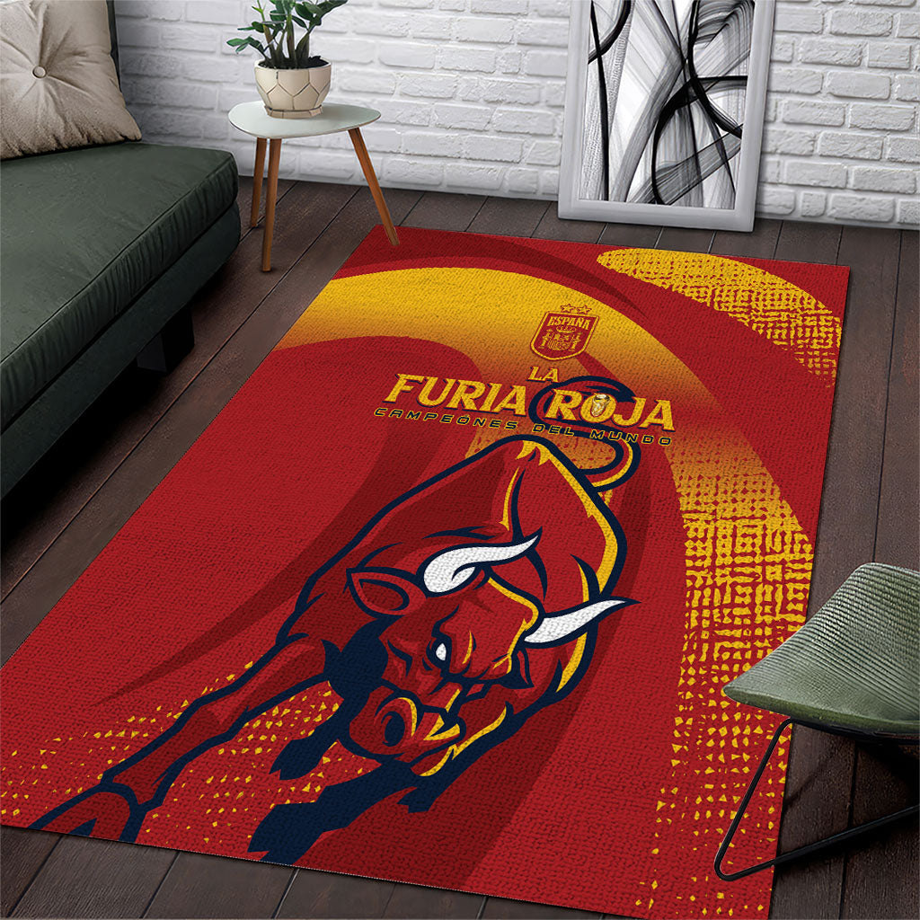 La Furia Roja Campeones del Mundo Area Rug Espana El Toro