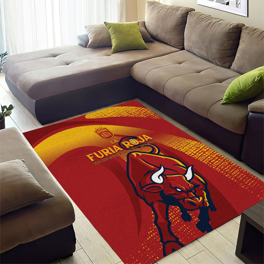 La Furia Roja Campeones del Mundo Area Rug Espana El Toro