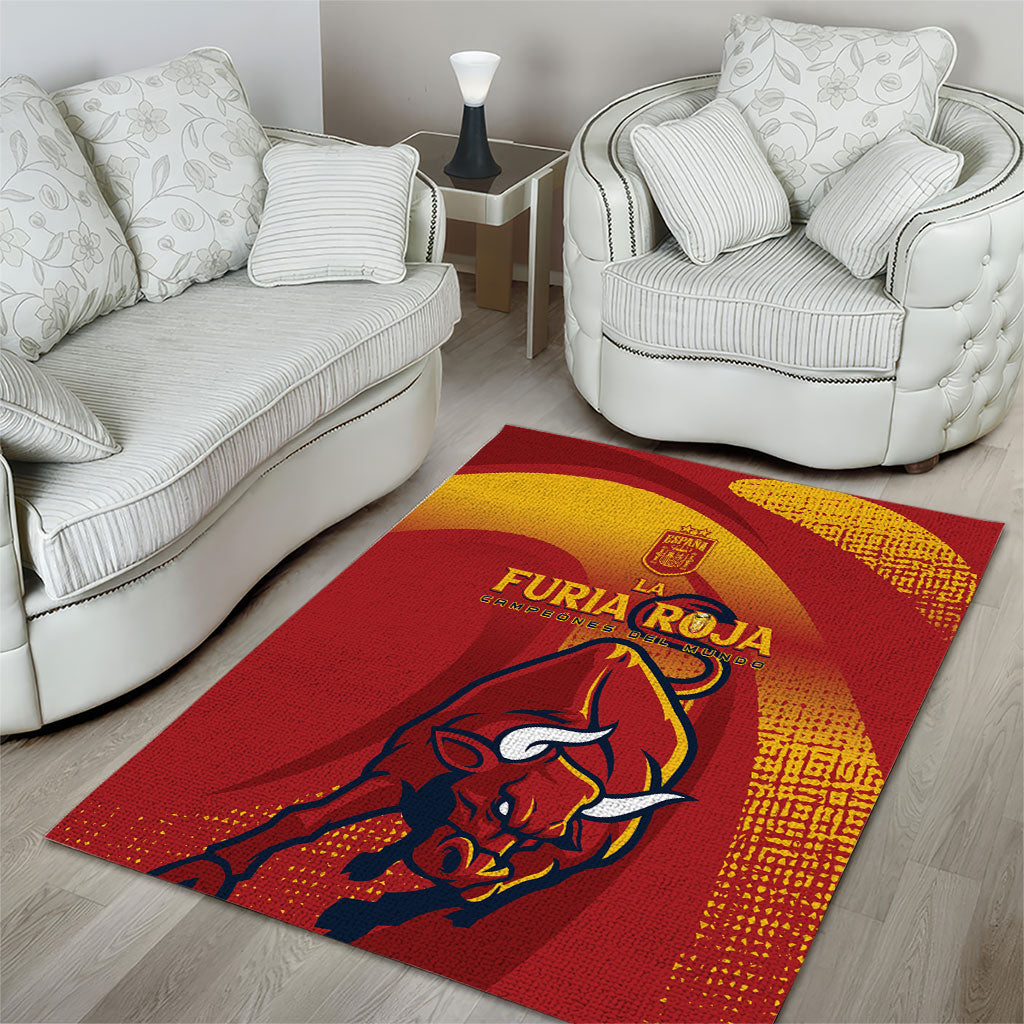 La Furia Roja Campeones del Mundo Area Rug Espana El Toro