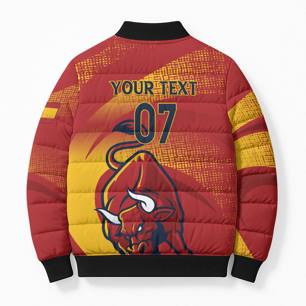 La Furia Roja Custom Campeones del Mundo Bomber Puffer Jacket Espana El Toro