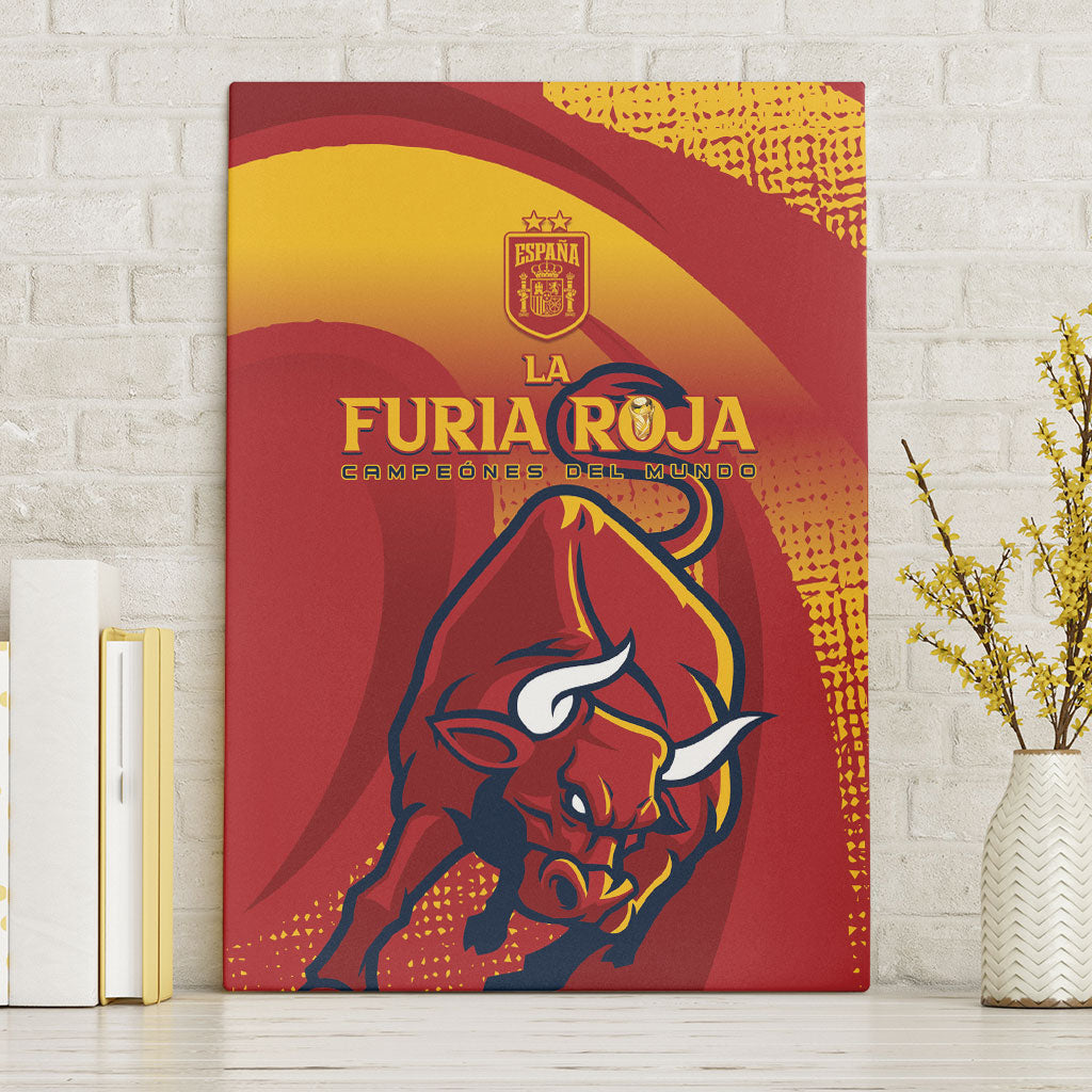 La Furia Roja Campeones del Mundo Canvas Wall Art Espana El Toro