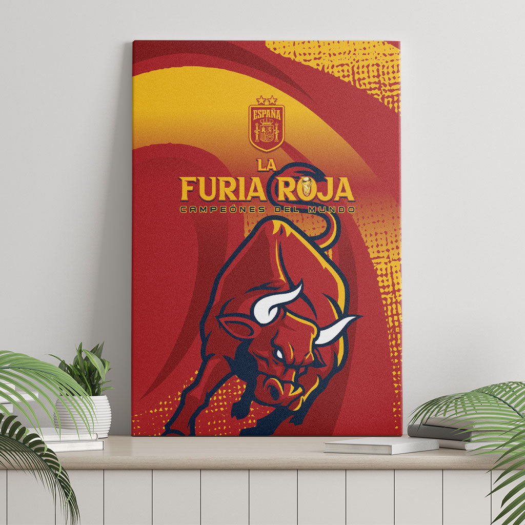 La Furia Roja Campeones del Mundo Canvas Wall Art Espana El Toro