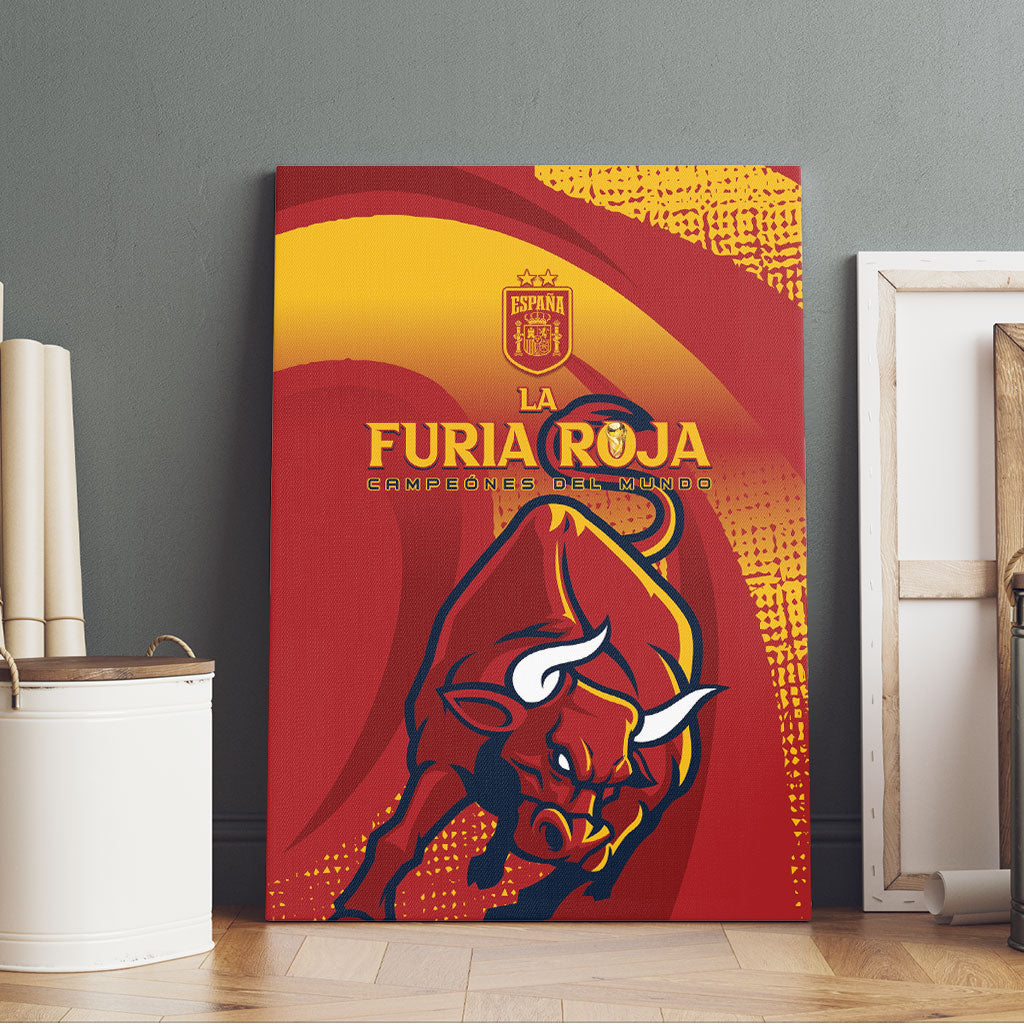 La Furia Roja Campeones del Mundo Canvas Wall Art Espana El Toro