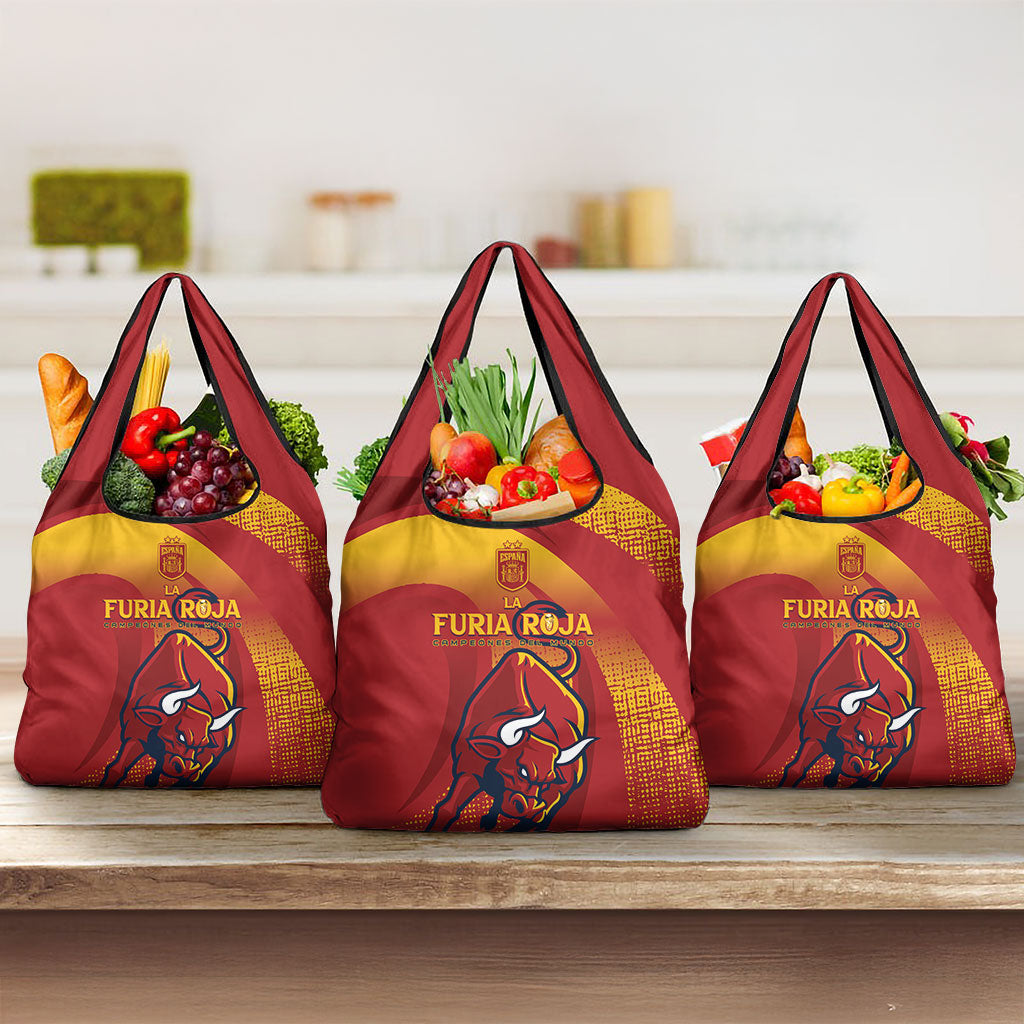 La Furia Roja Campeones del Mundo Grocery Bag Espana El Toro