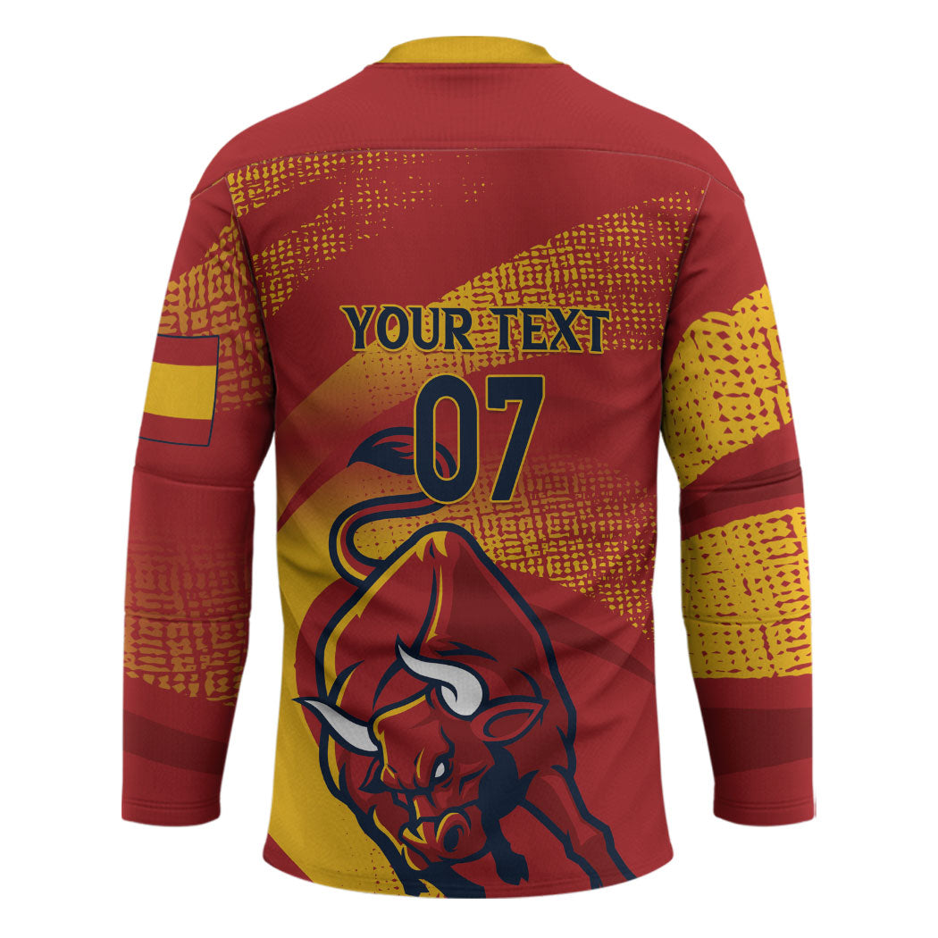 La Furia Roja Custom Campeones del Mundo Hockey Jersey Espana El Toro