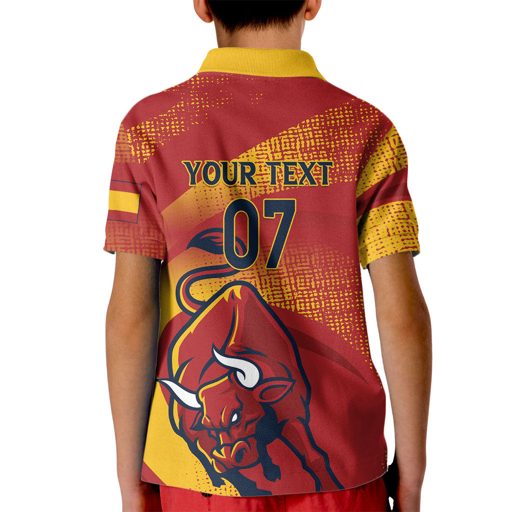 La Furia Roja Custom Campeones del Mundo Kid Polo Shirt Espana El Toro