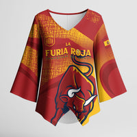 La Furia Roja Custom Campeones del Mundo Kimono Sleeve Blouse Espana El Toro