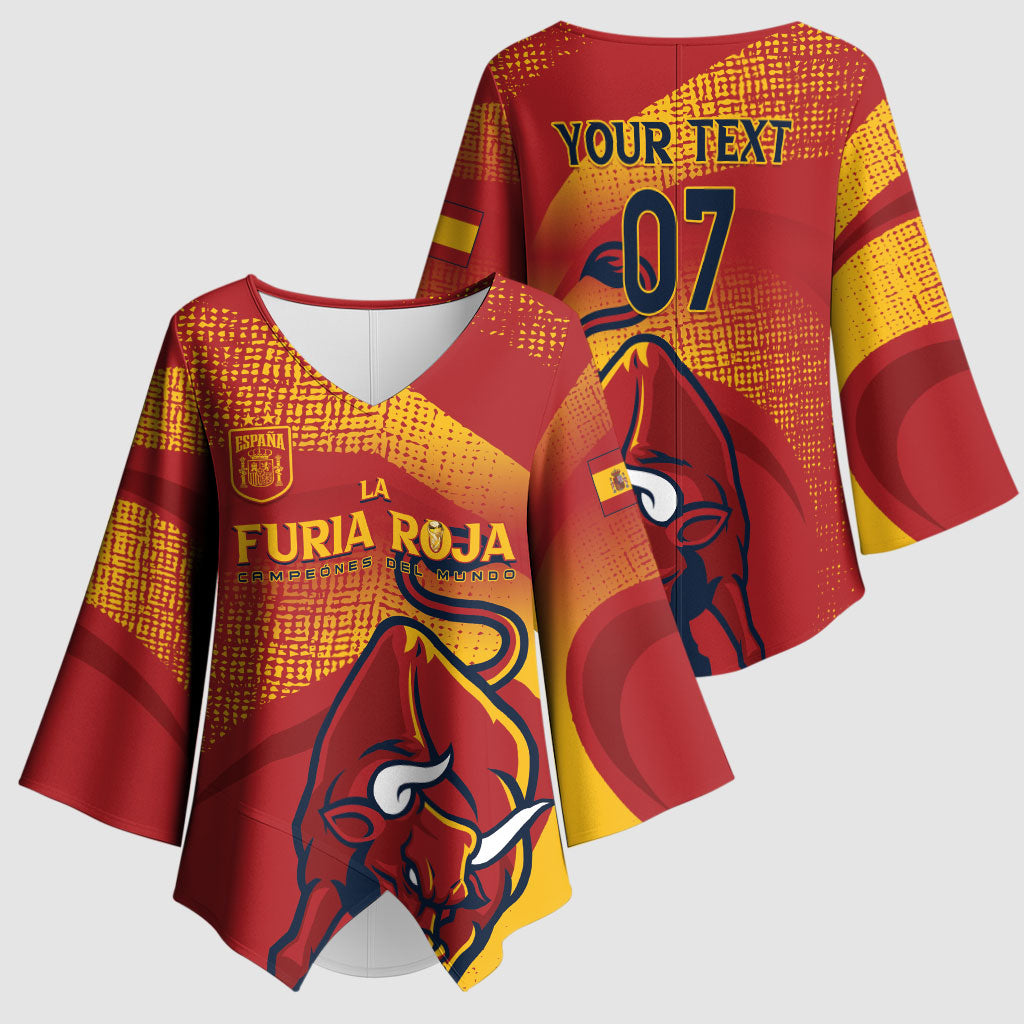 La Furia Roja Custom Campeones del Mundo Kimono Sleeve Blouse Espana El Toro