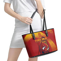 La Furia Roja Campeones del Mundo Leather Tote Bag Espana El Toro