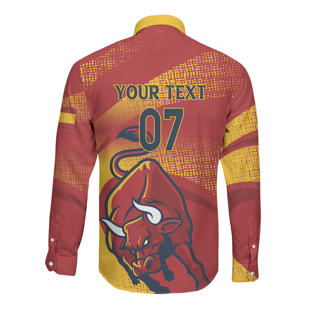 La Furia Roja Custom Campeones del Mundo Long Sleeve Button Shirt Espana El Toro