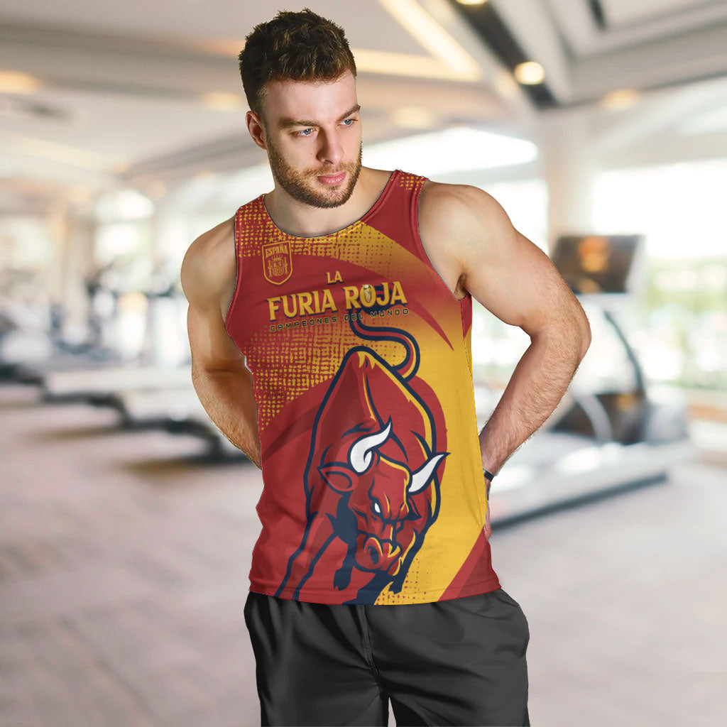 La Furia Roja Custom Campeones del Mundo Men Tank Top Espana El Toro