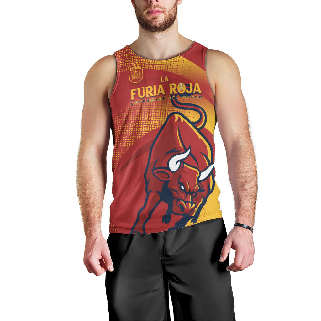 La Furia Roja Custom Campeones del Mundo Men Tank Top Espana El Toro