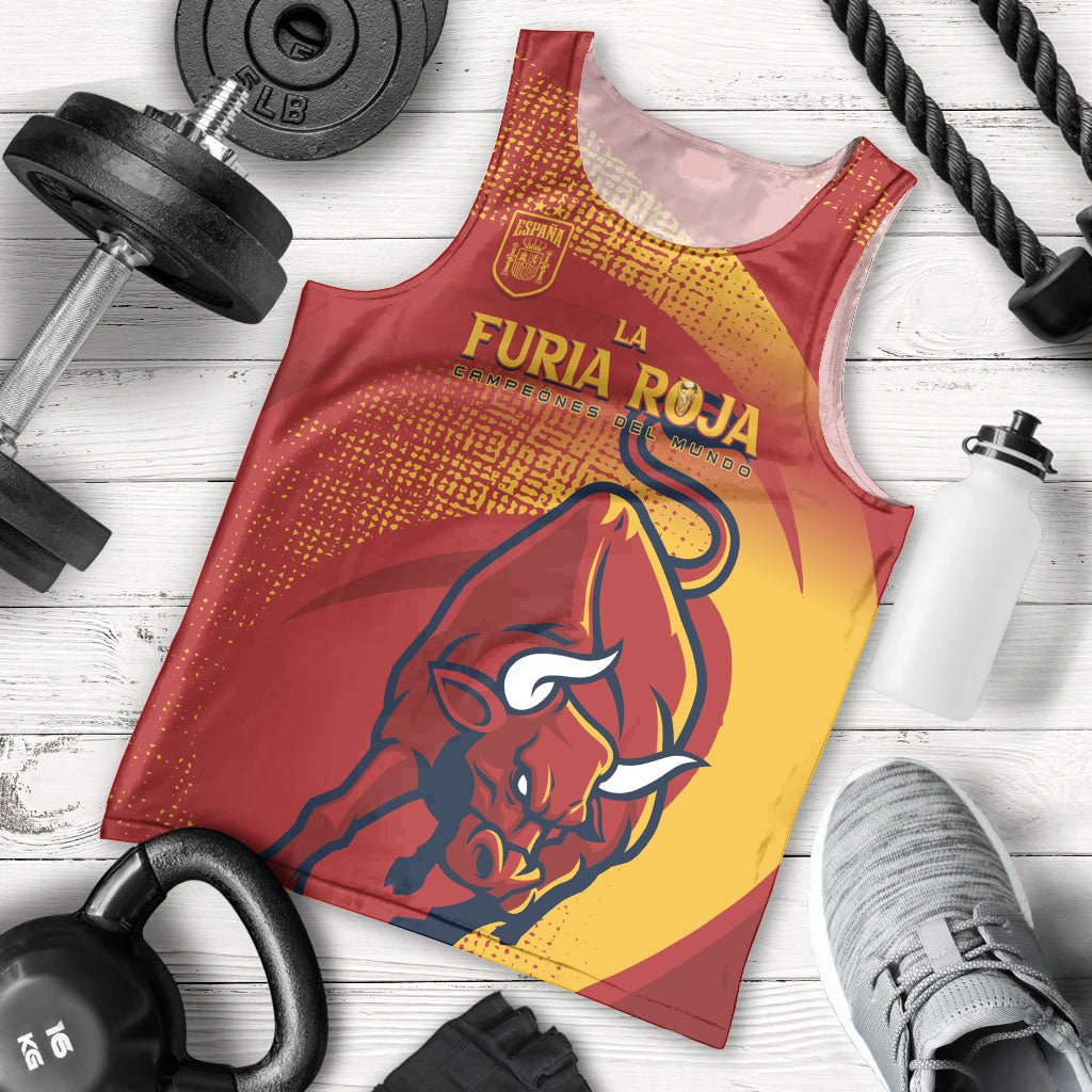 La Furia Roja Custom Campeones del Mundo Men Tank Top Espana El Toro