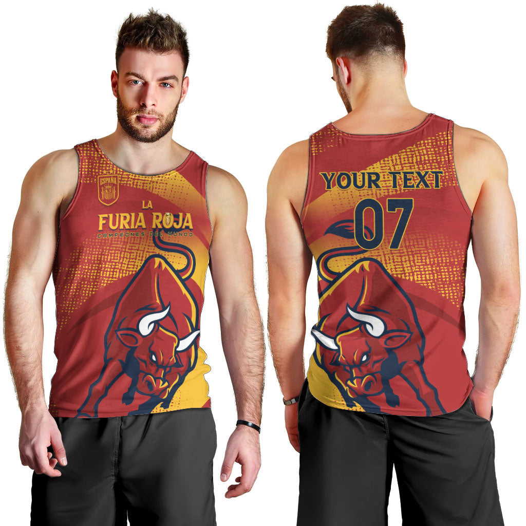 La Furia Roja Custom Campeones del Mundo Men Tank Top Espana El Toro