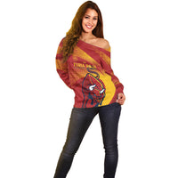 La Furia Roja Custom Campeones del Mundo Off Shoulder Sweater Espana El Toro