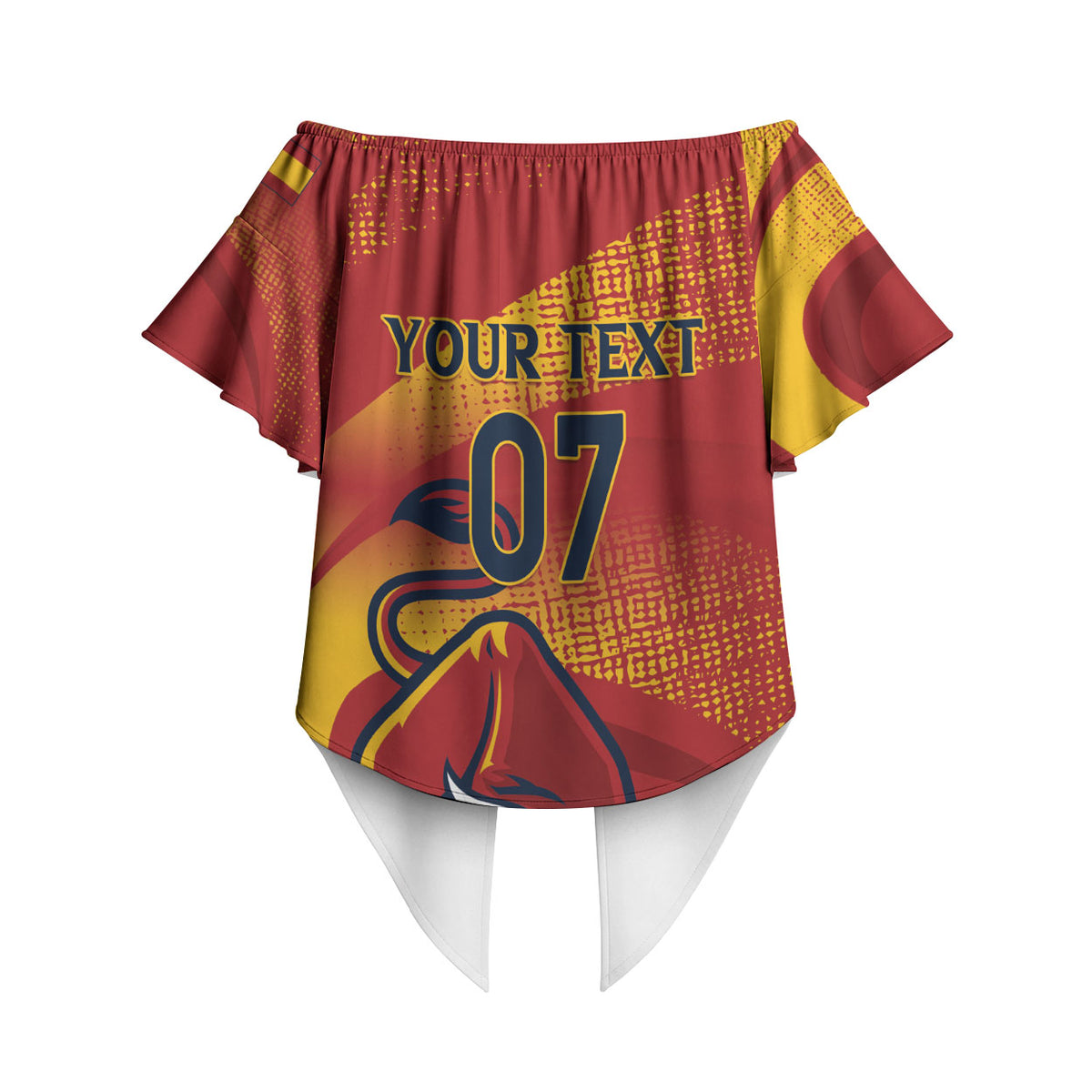 La Furia Roja Custom Campeones del Mundo Off Shoulder Wrap Waist Top Espana El Toro