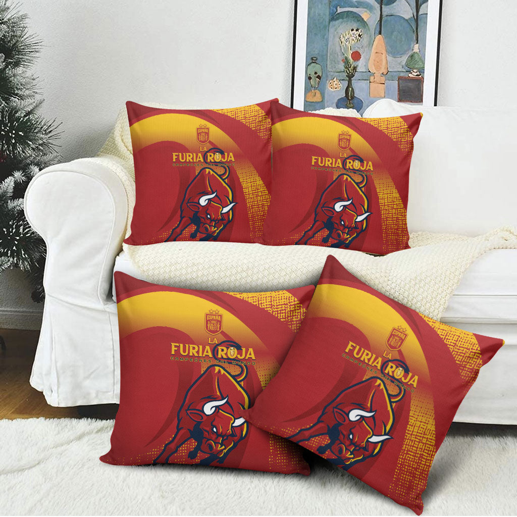 La Furia Roja Campeones del Mundo Pillow Cover Espana El Toro