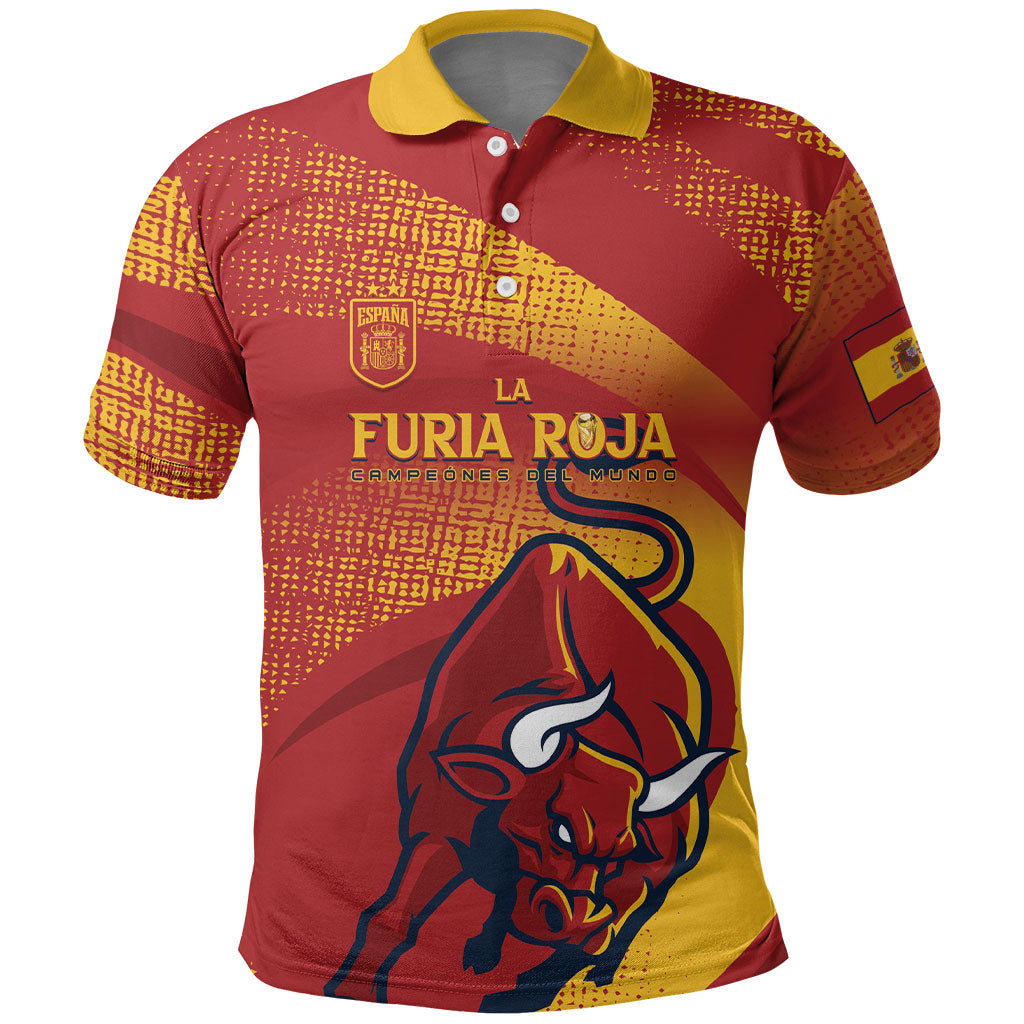 La Furia Roja Custom Campeones del Mundo Polo Shirt Espana El Toro