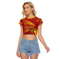 La Furia Roja Custom Campeones del Mundo Raglan Cropped T Shirt Espana El Toro