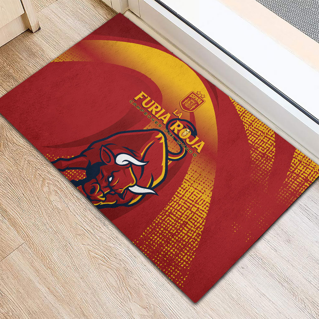 La Furia Roja Campeones del Mundo Rubber Doormat Espana El Toro