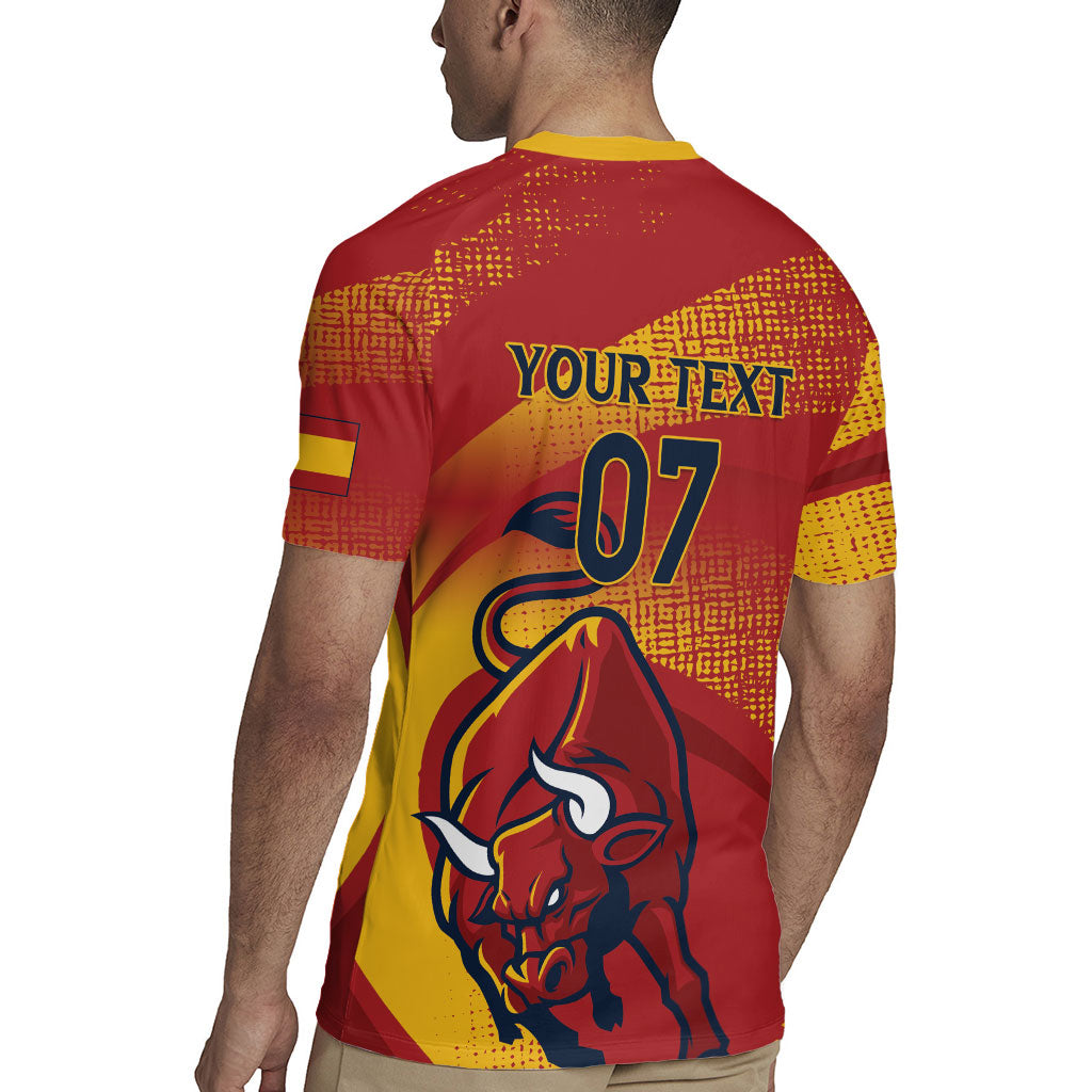 La Furia Roja Custom Campeones del Mundo Rugby Jersey Espana El Toro