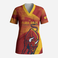 La Furia Roja Custom Campeones del Mundo Scrub Top Espana El Toro