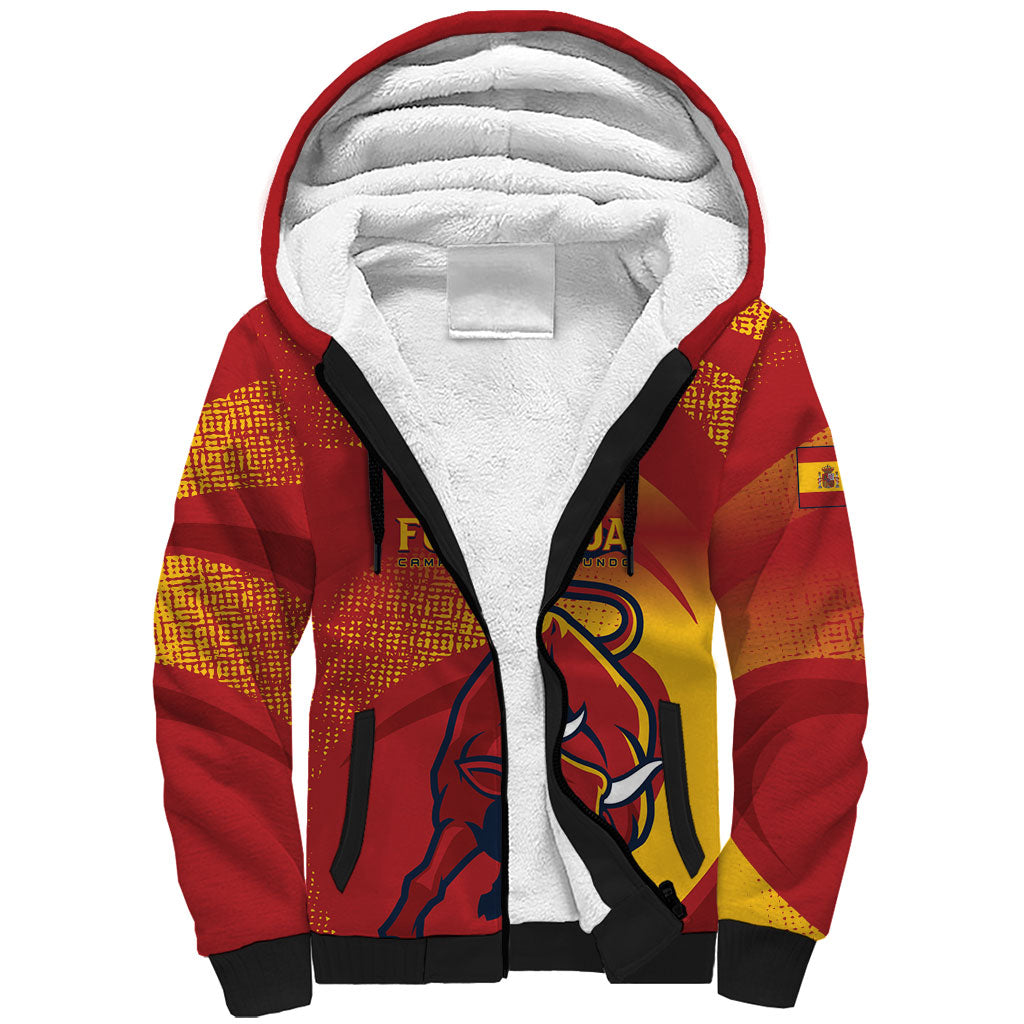 La Furia Roja Custom Campeones del Mundo Sherpa Hoodie Espana El Toro