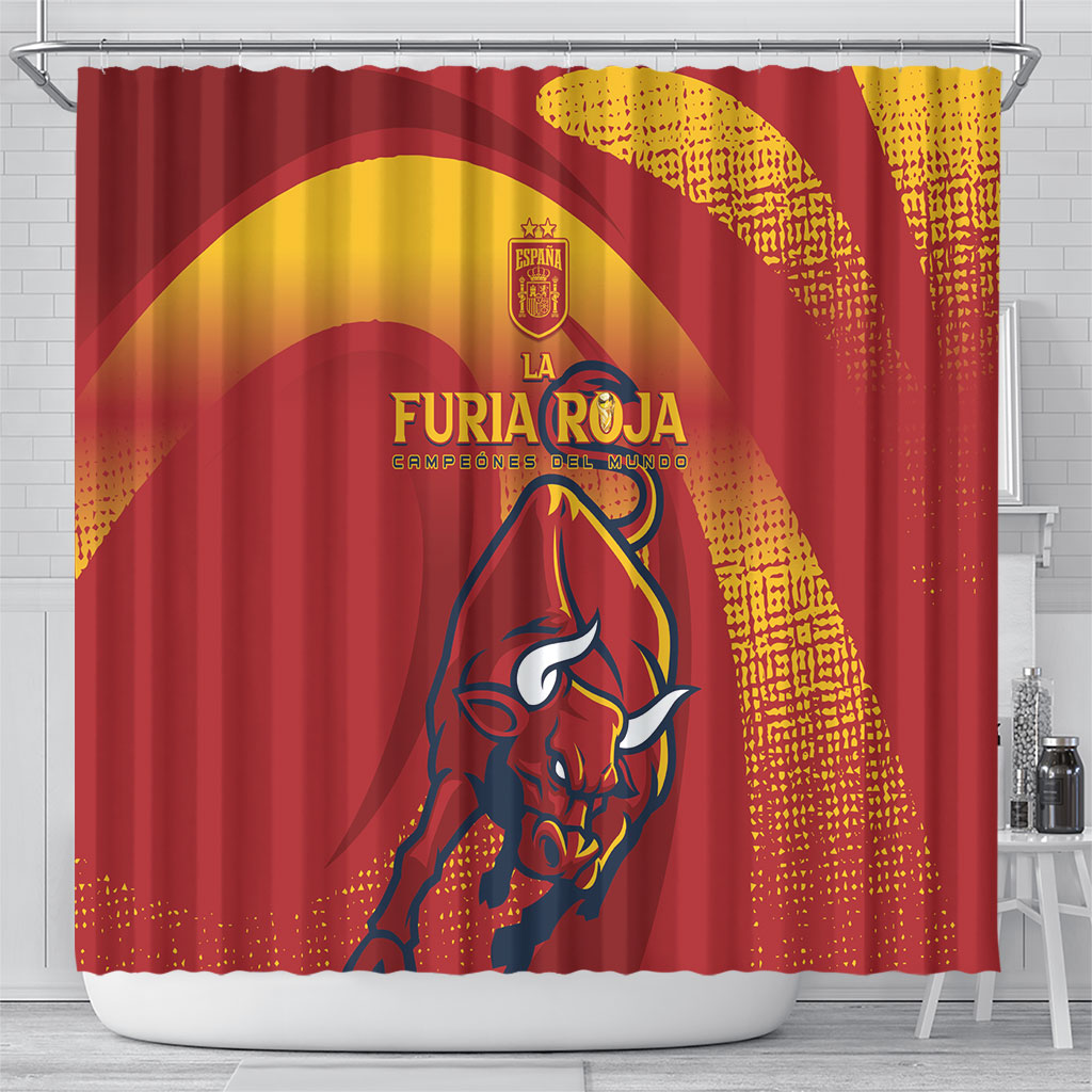 La Furia Roja Campeones del Mundo Shower Curtain Espana El Toro