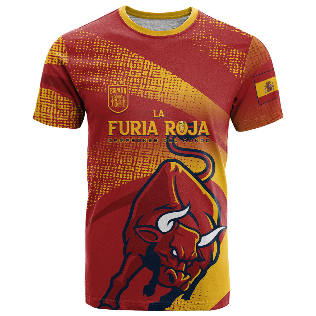 La Furia Roja Custom Campeones del Mundo T Shirt Espana El Toro