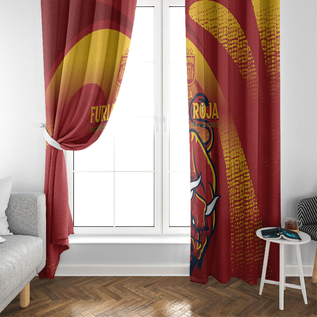 La Furia Roja Campeones del Mundo Window Curtain Espana El Toro