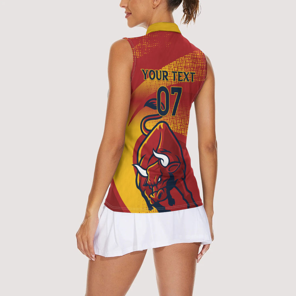 La Furia Roja Custom Campeones del Mundo Women Sleeveless Polo Shirt Espana El Toro