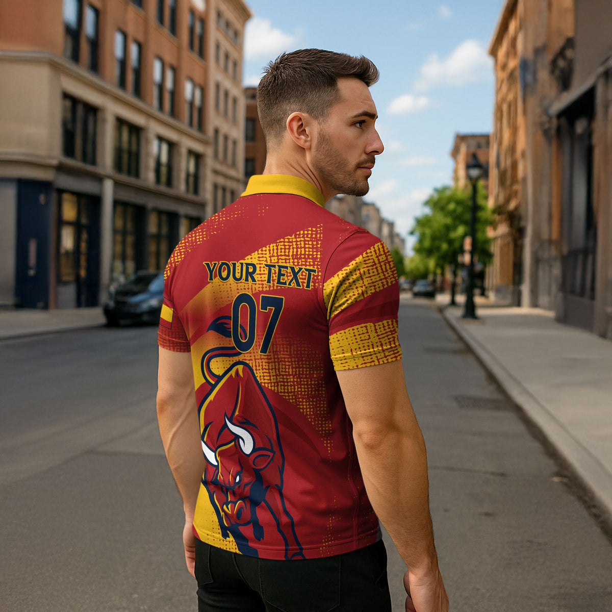 La Furia Roja Custom Campeones del Mundo Zipper Polo Shirt Espana El Toro