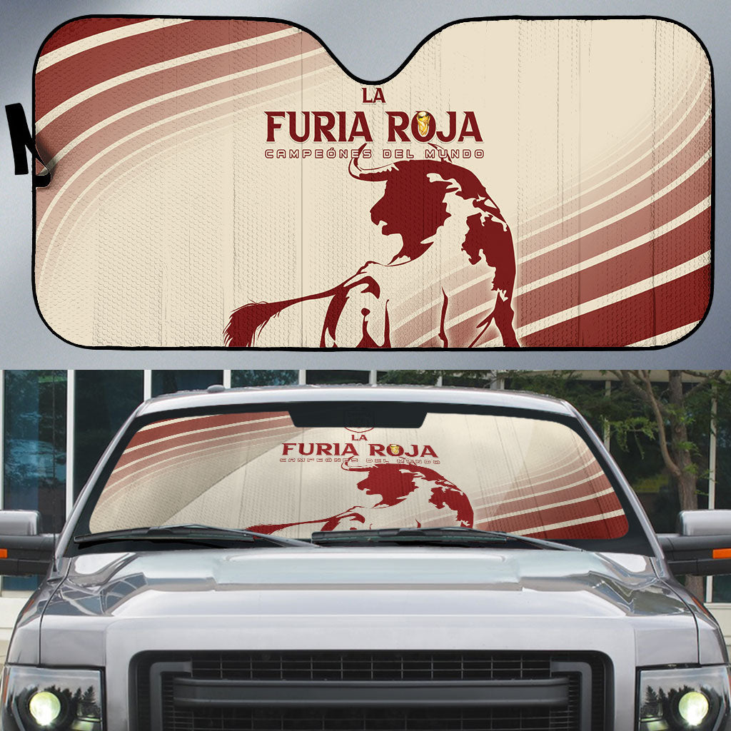 Spain La Roja Auto Sun Shade Campeones del Mundo - Away Color
