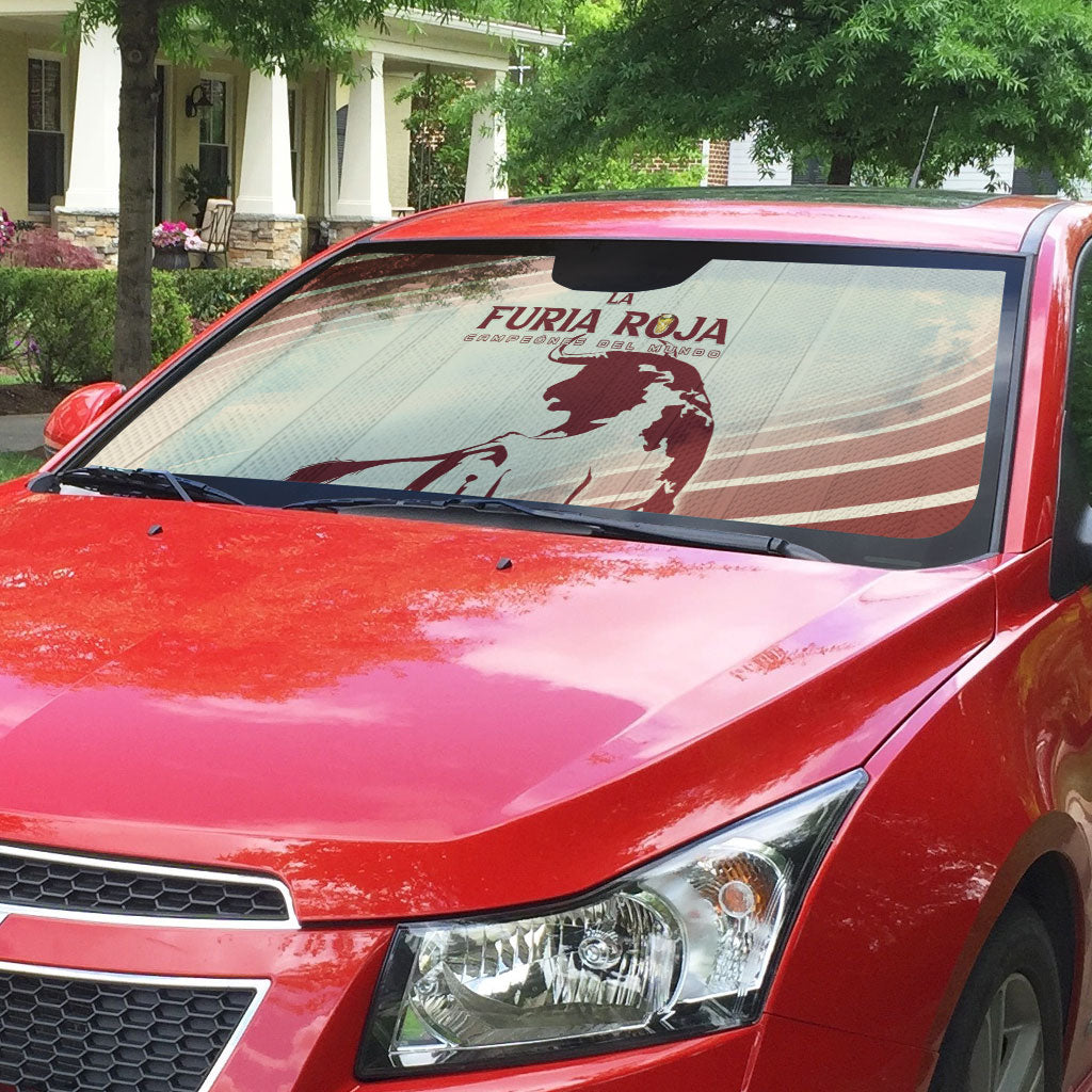 Spain La Roja Auto Sun Shade Campeones del Mundo - Away Color