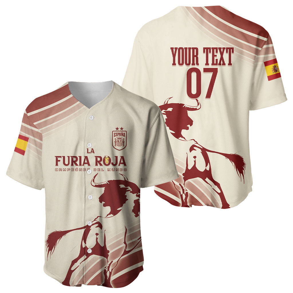 Spain La Roja Custom Baseball Jersey Campeones del Mundo - Away Color