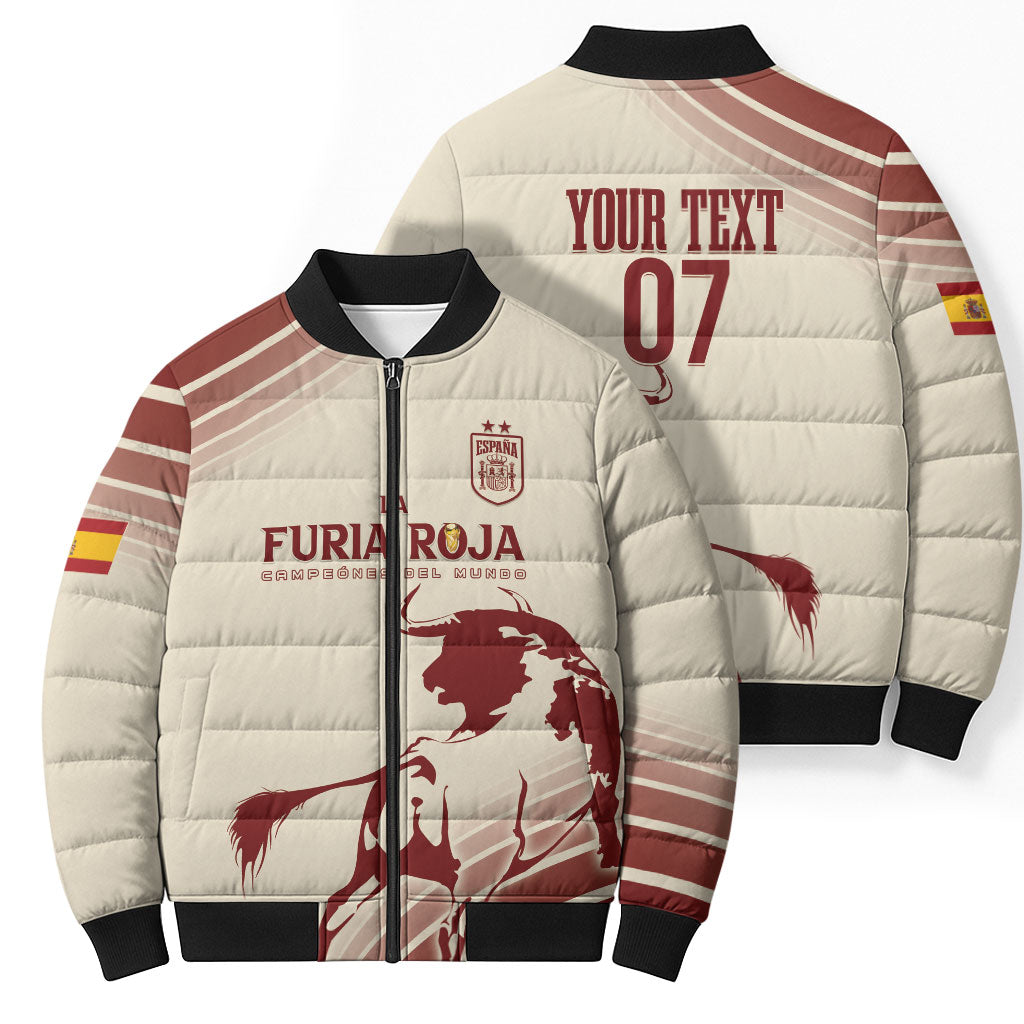 Spain La Roja Custom Bomber Puffer Jacket Campeones del Mundo - Away Color