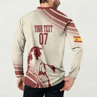 Spain La Roja Custom Button Sweatshirt Campeones del Mundo - Away Color