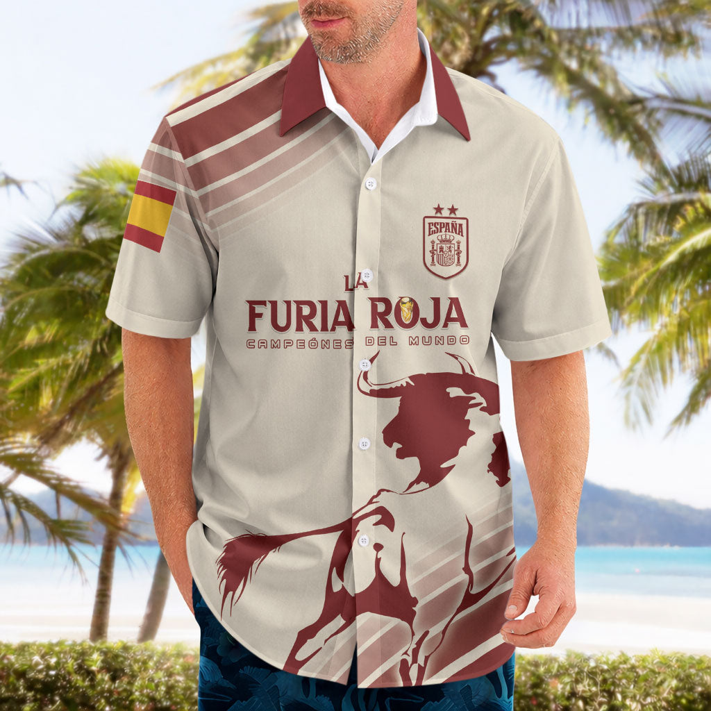 Spain La Roja Custom Hawaiian Shirt Campeones del Mundo - Away Color