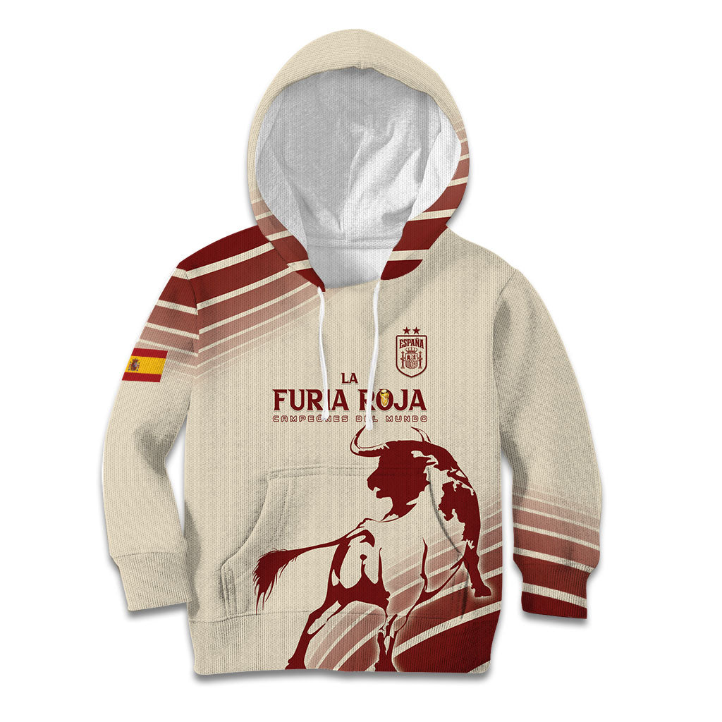 Spain La Roja Custom Kid Hoodie Campeones del Mundo - Away Color