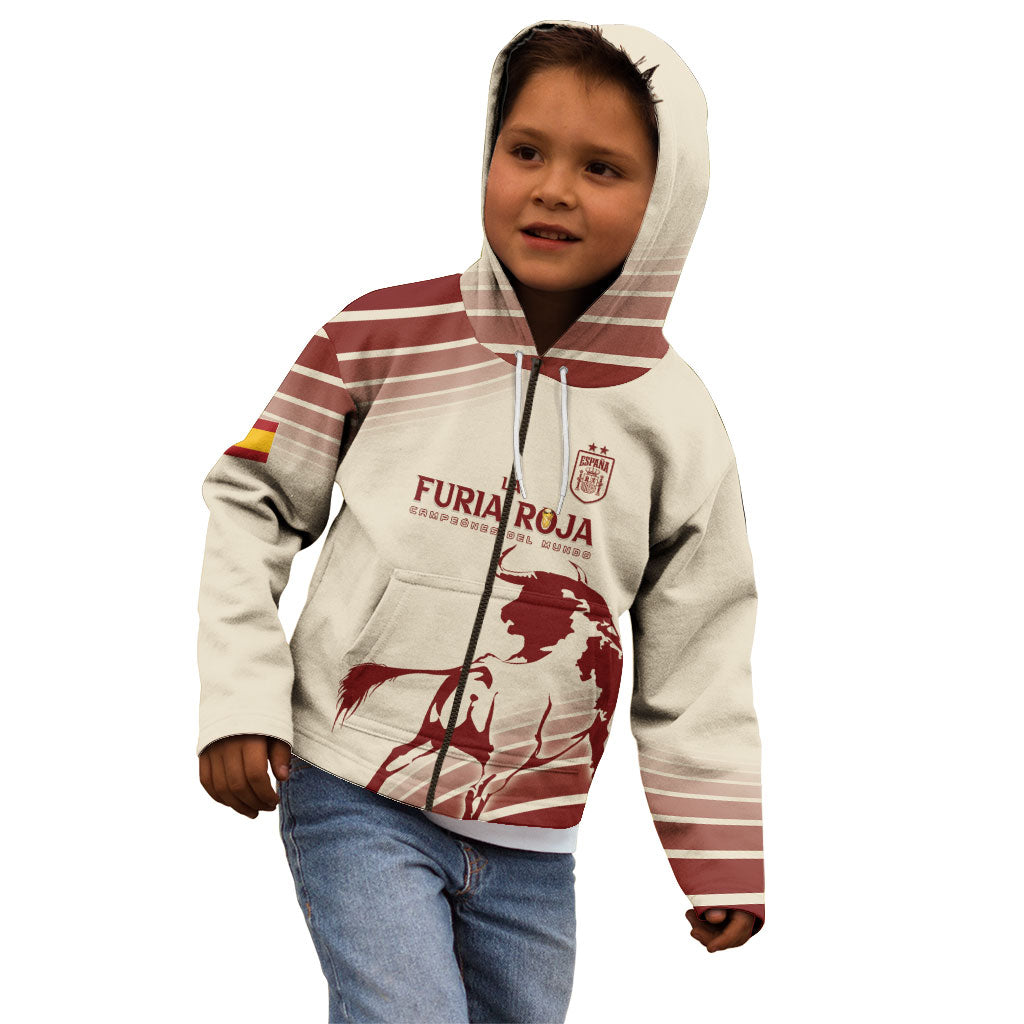 Spain La Roja Custom Kid Hoodie Campeones del Mundo - Away Color