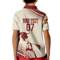 Spain La Roja Custom Kid Polo Shirt Campeones del Mundo - Away Color