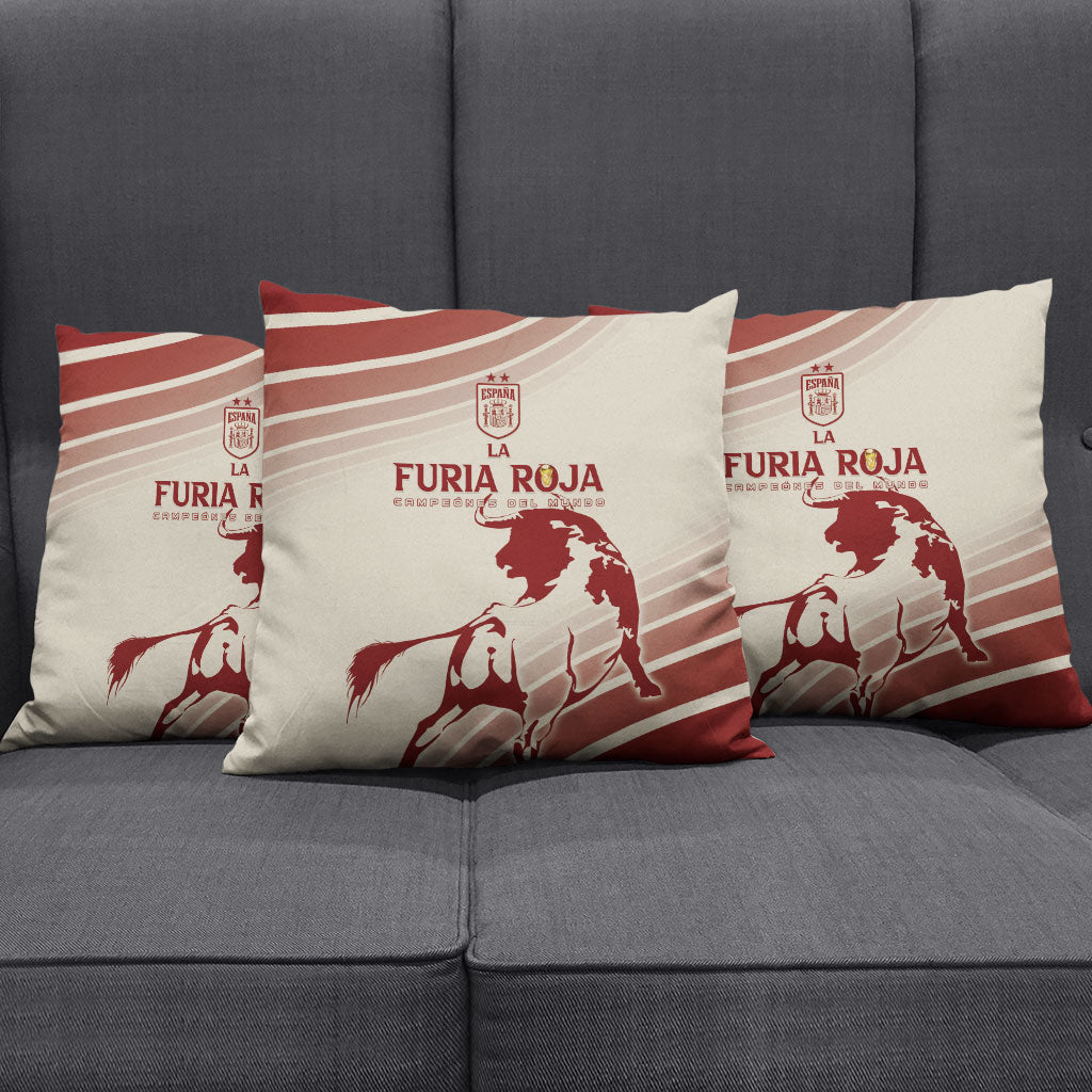 Spain La Roja Pillow Cover Campeones del Mundo - Away Color