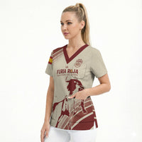 Spain La Roja Custom Scrub Top Campeones del Mundo - Away Color