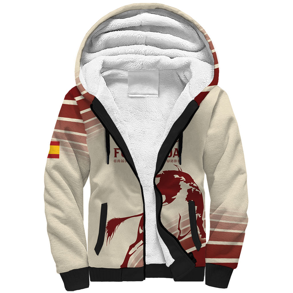 Spain La Roja Custom Sherpa Hoodie Campeones del Mundo - Away Color