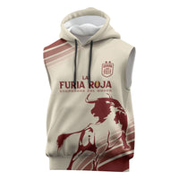 Spain La Roja Custom Sleeveless Hoodie Campeones del Mundo - Away Color