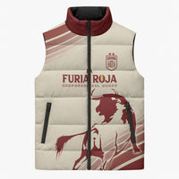 Spain La Roja Custom Sleeveless Puffer Jacket Campeones del Mundo - Away Color
