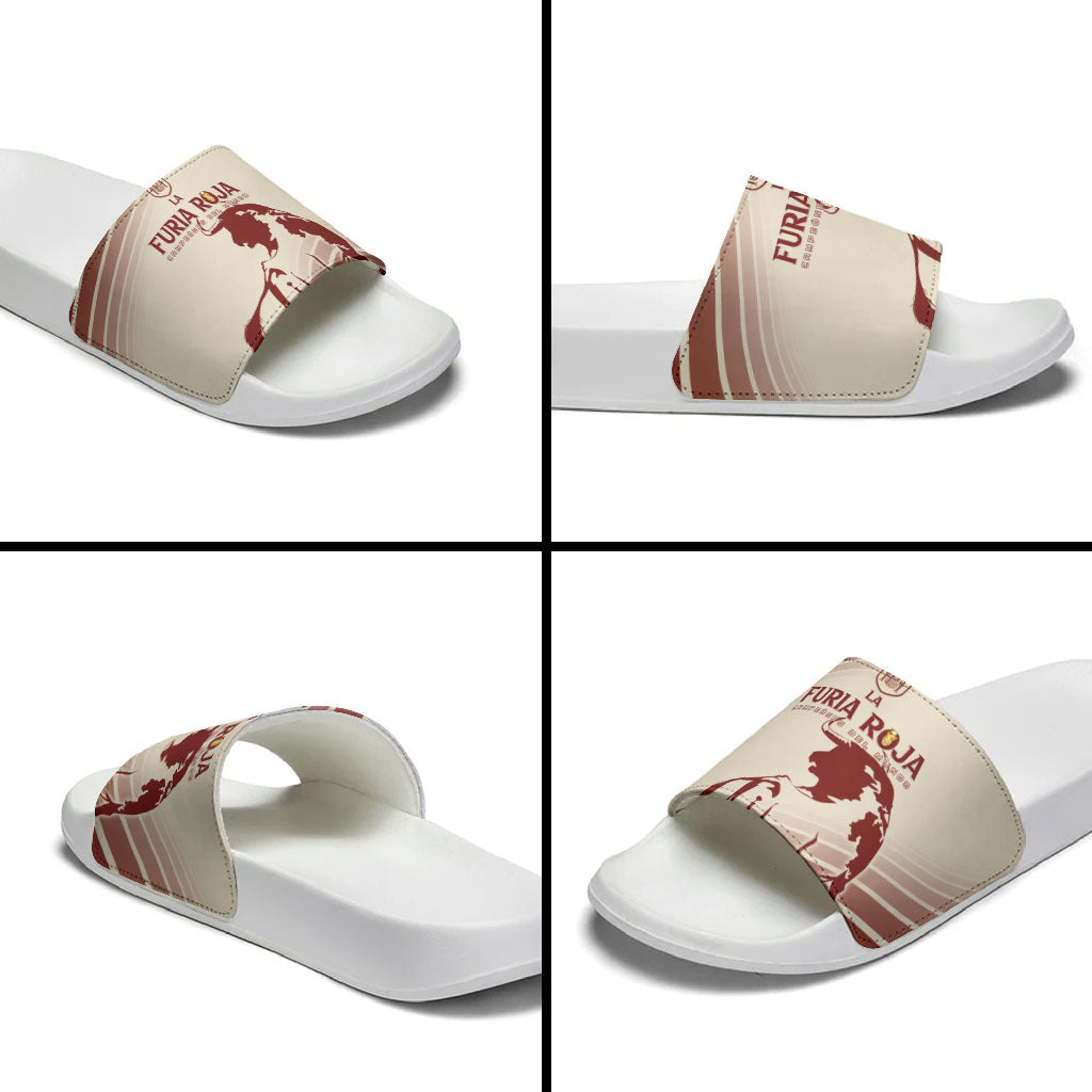 Spain La Roja Slide Sandals Campeones del Mundo - Away Color