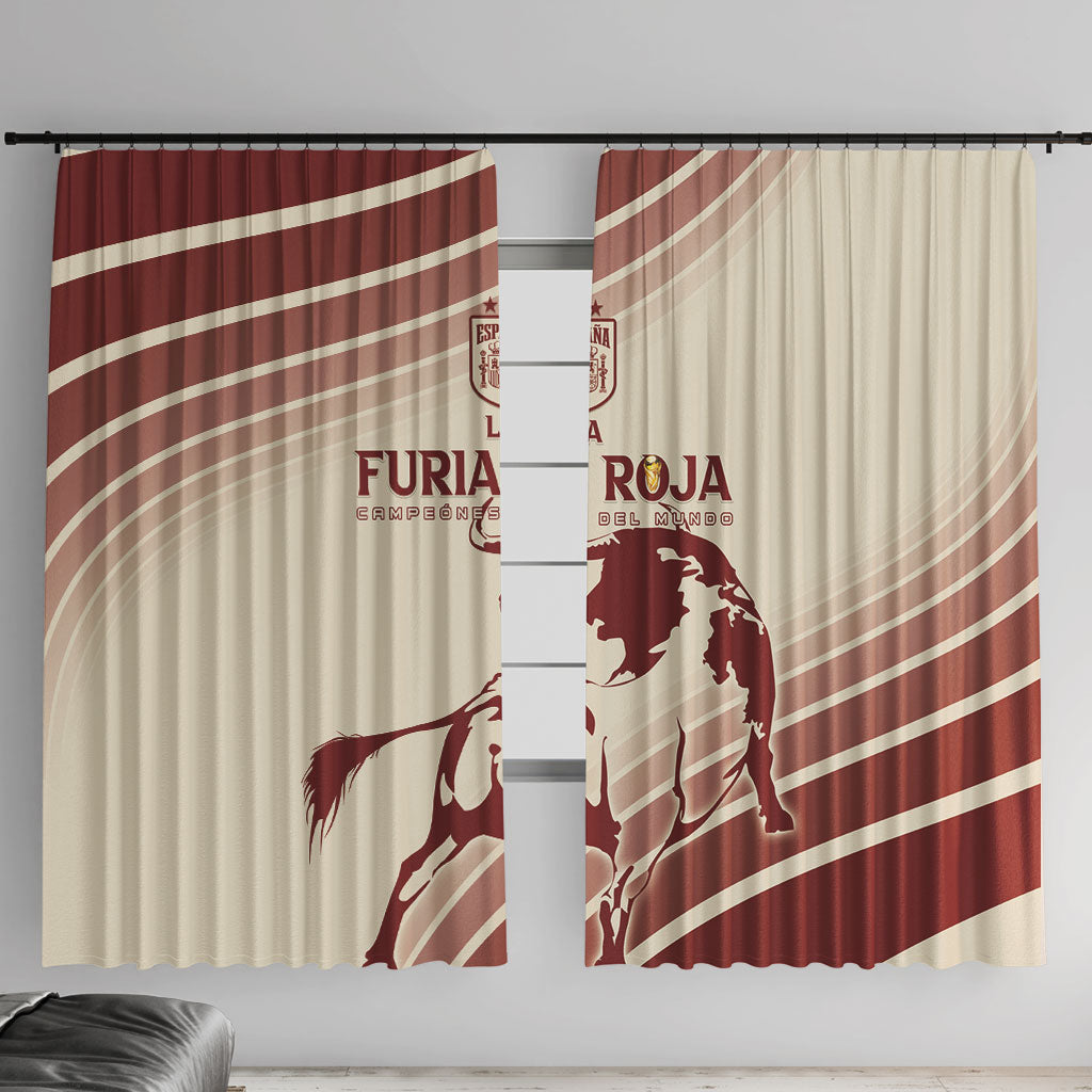Spain La Roja Window Curtain Campeones del Mundo - Away Color