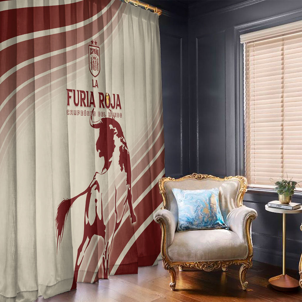 Spain La Roja Window Curtain Campeones del Mundo - Away Color